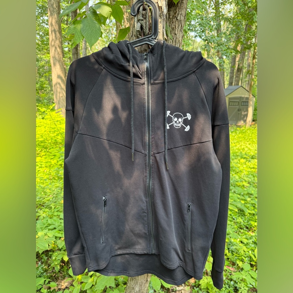 Cool CVG Black Hoodie with Skull and Crossbones Design!